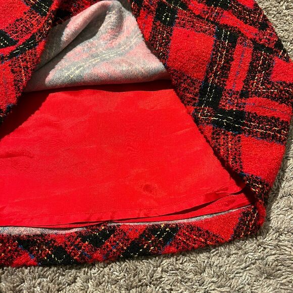 New Wool Country Plaid Red Skirt Women’s Small - Picture 6 of 7
